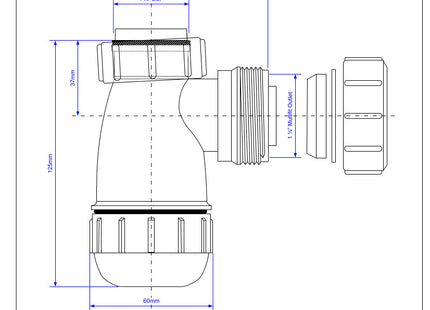 McAlpine E10 50mm Water Seal Bottle Trap with 1¼" Multifit Outlet