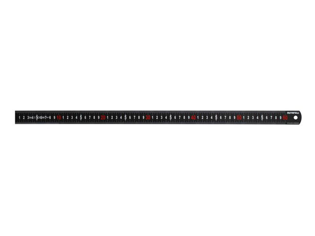Faithfull Matt Black Stainless Steel Measuring Rule 600Mm