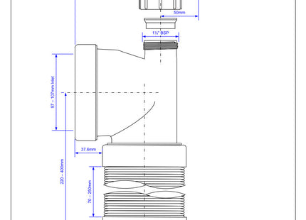 McAlpine WC-CON8FV 90° Flexible WC Connector with Universal Vent Boss