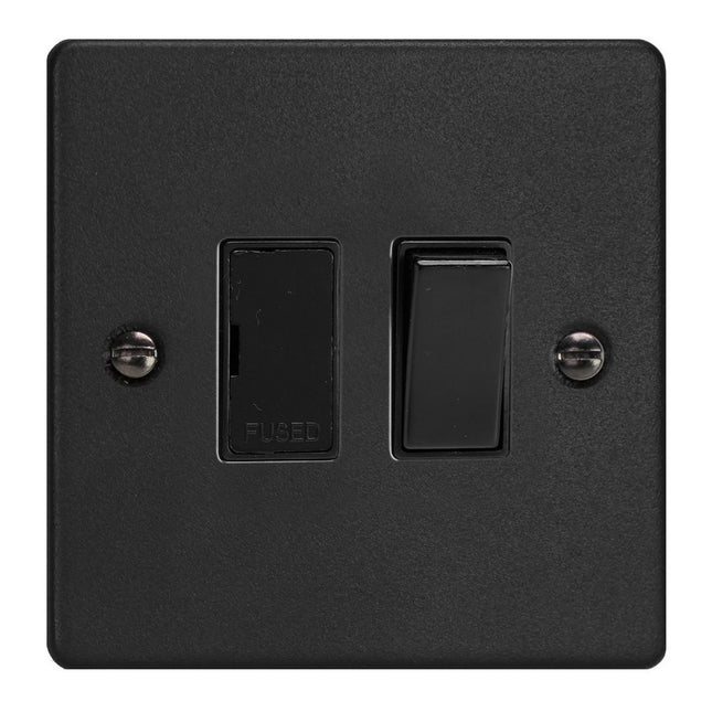 Varilight 13A Switched Fused Spur Matt Black