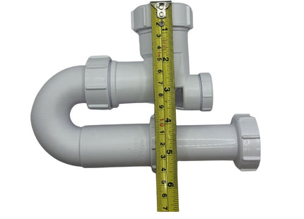 McAlpine ASA10V-FS 75mm Water Seal Adjustable Inlet Tubular Swivel Anti-Syphon (Silentrap) 'P' Trap Universal Outlet Fixed Stalk