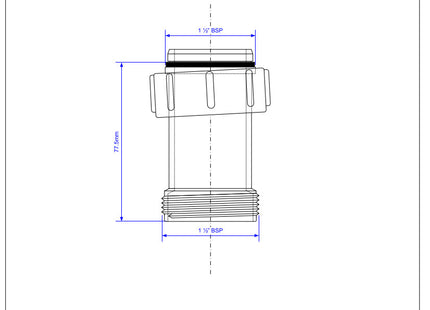 McAlpine T12A-3 1½" BSP x 3" length Female x BSP Male Coupling