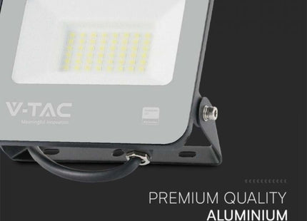 V-Tac Lumi Vt-44033 30W Floodlight Samsung Chip 1M Wire 6500K Black Body Grey Glass 135Lm/W