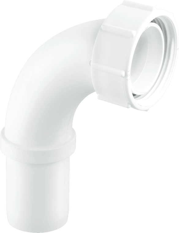 McAlpine T5 1½" Pushfit 90° Knuckle Overflow Bend x BSP Coupling Nut
