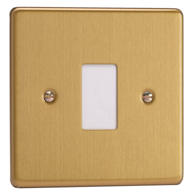 Varilight 1-Gang Powergrid Plate Including Yoke (Single Plate) Brushed Brass