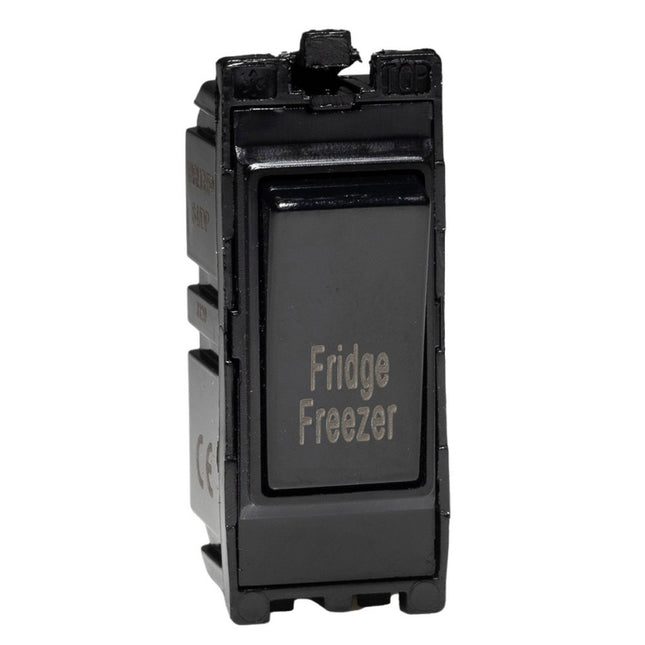 Varilight 20A 1-Way Double Pole Switch 'Fridge Freezer' Black