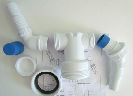 McAlpine V33WM Twin Connector for plumbing two domestic appliance discharge hoses into Standpipe Trap (Dishwasher & Washing Machine)