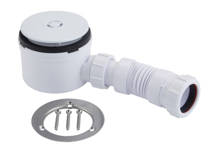 McAlpine 3 Pin Shower Trap + Flex Adaptor - White Plastic