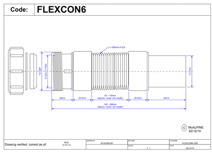 McAlpine FLEXCON6 1½" Flexible Fitting - Universal x Plain Spigot