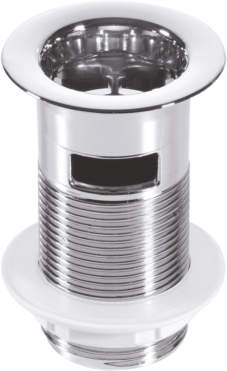 McAlpine BW1 1¼" Chrome Plated Plastic Basin Waste - Backnut Model: 60mm Flange x 3½" Tail with Plug
