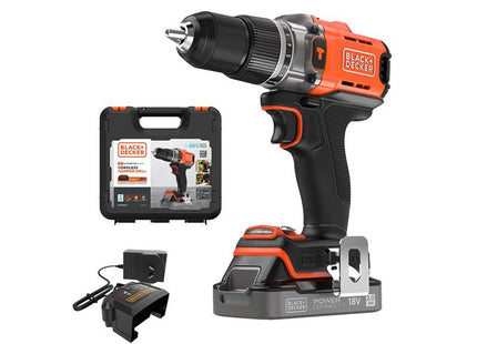 Black & Decker BCD383D1XK Powerconnect Hammer Drill 18V, 2.0Ah Li-Ion - Ideal for Home Use