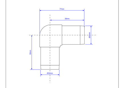 McAlpine S4E 1¼" Pushfit 90° Knuckle Overflow Bend