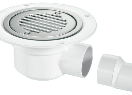 McAlpine TSG50SS-SL-SC 50mm Water Seal Trapped Gully, Clamp Ring and Cover Plate, 2" Horizontal Outlet and 2" x 1½" Socket Reducer