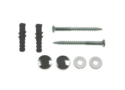 JCP Fixings Sanitary W.C Fixing Set Chrome - 6 x 70mm Screw - 8 x 40mm Plug (Box of 50)