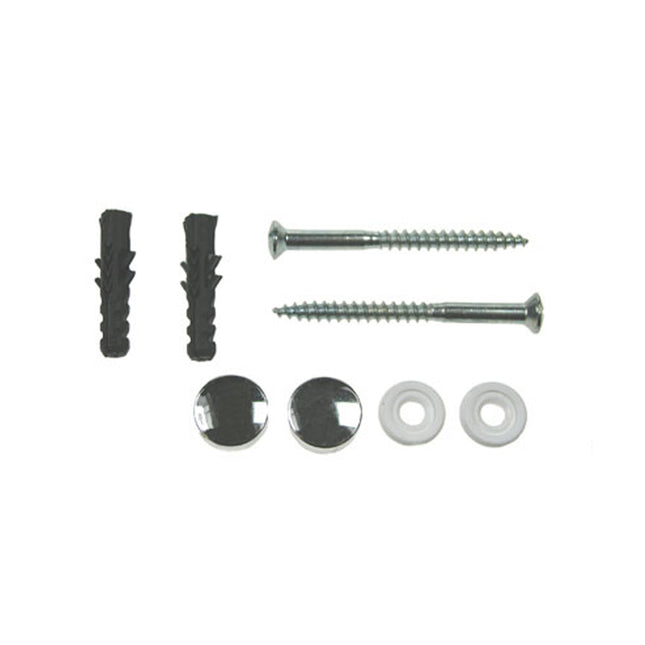 JCP Fixings Sanitary W.C Fixing Set Chrome - 6 x 70mm Screw - 8 x 40mm Plug (Box of 50)