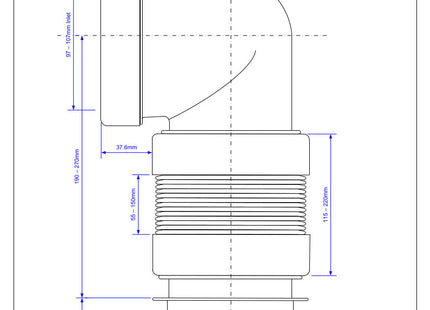 McAlpine WC-CON8F18 90° Flexible WC Connector