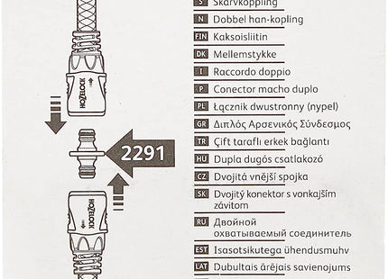 Hozelock 2515 Multi Sprinkler 79m & Double Male Connector 2291
