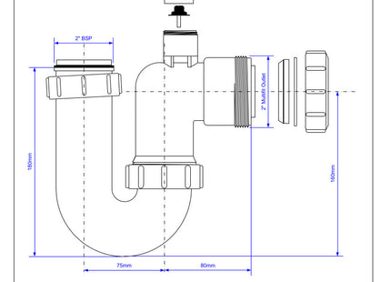 McAlpine SE10V 75mm Water Seal Tubular Swivel Anti-Syphon (Silentrap) 'P' Trap with Universal Outlet