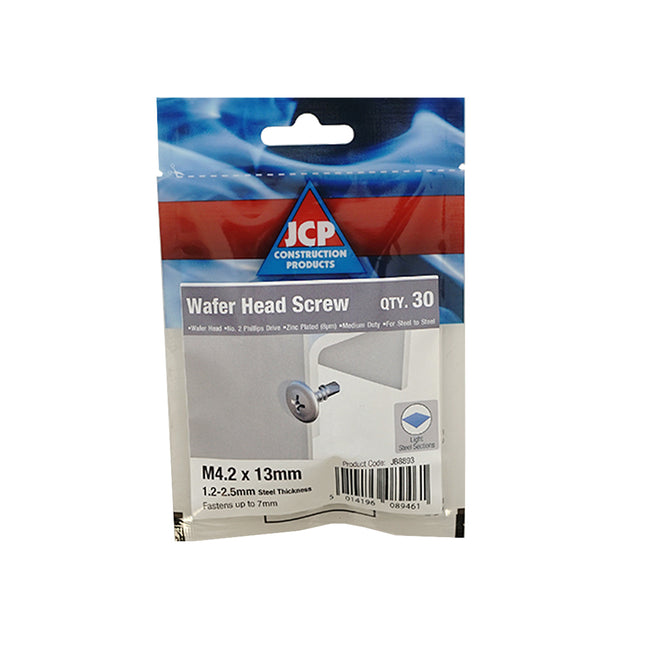 JCP Fixings Metalfix Self-Drilling Screws Wafer Head - 4.2 x 13mm (Box of 150)