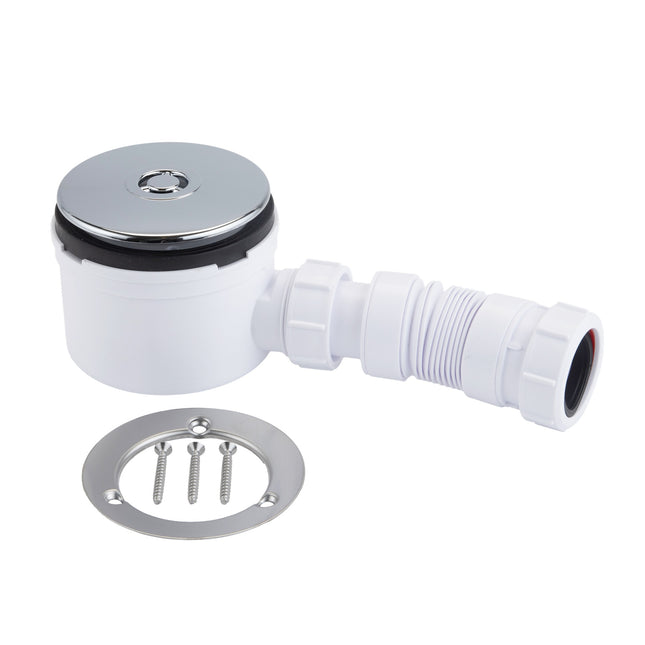 McAlpine 3 Pin Shower Trap + Flex Adaptor - Chrome Plastic