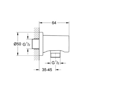 Grohe Rainshower Wall Outlet Round Brushed Hard Graphite - 27057AL0 - Ideal for Showers