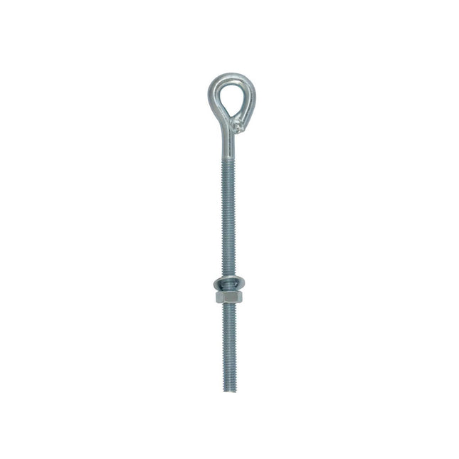 Owlett-Jaton Bright Zinc Plated Straining Eye Bolts - Welded C/W 1 Nut & 1 Washer 10 x 3/8 (Box of 20)