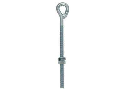 Owlett-Jaton Bright Zinc Plated Straining Eye Bolts - Welded C/W 1 Nut & 1 Washer 8 x 3/8 (Box of 20)