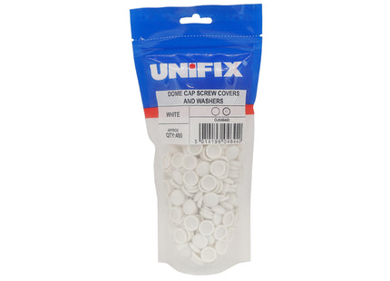 Unifix Dome Cap Screw Covers And Washers - White (Bag of 400) (Box of 5)