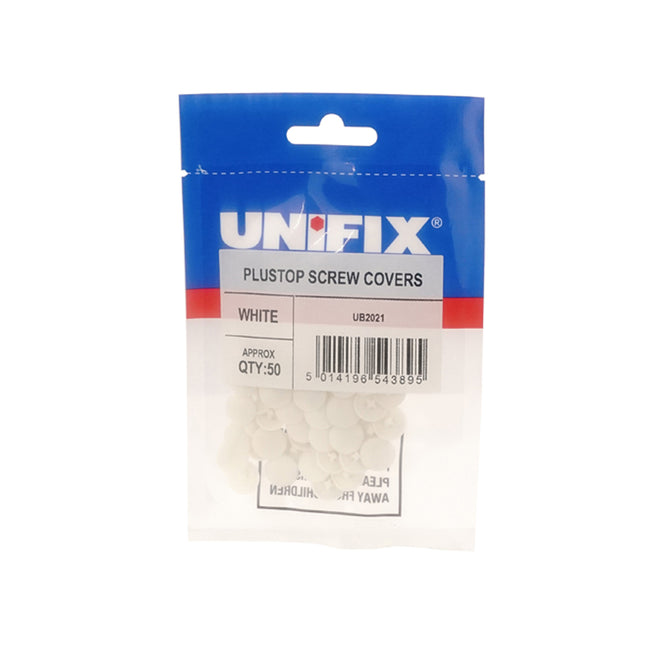 Unifix Plustop Screw Covers - White (Bag of 50) (Box of 5)