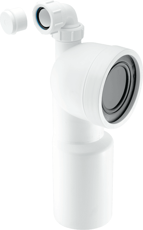 McAlpine WC-CON9V 90° Bend Adjustable Length Rigid WC Connector with 1¼" Universal Vent Boss
