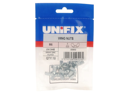 Unifix Wing Nuts UNI 5448 Bright Zinc Plated - M8 x 1.25 (Box of 50)