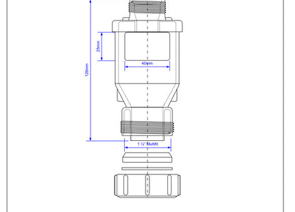 McAlpine TUN-6 One Piece Tun Dish 19/23mm Universal Inlet x 1¼" Universal Outlet