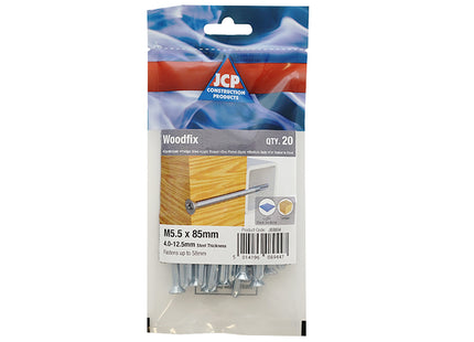JCP Fixings Woodfix Self-Drilling Screws Heavy Section DIN 7504P Bright Zinc Plated - 5.5 x 60mm (Box of 100)