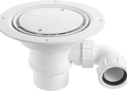 McAlpine TSG1WHSTW295 50mm Water Seal Trap with 1½" x 90° Swivel Multifit Outlet Bend, White Plastic Clamp Ring and Cover Plate with Securing Screws