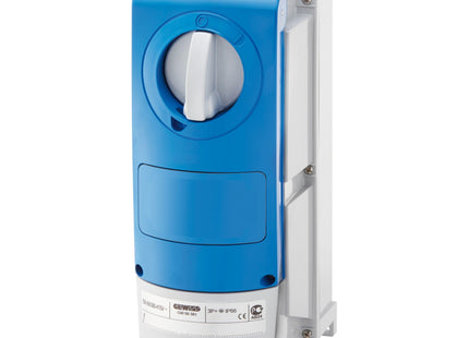 Gewiss Vertical Fixed Interlocked Socket Outlet - For Heavy-Duty Use - 2P+E 63A 200 - 250V - 50/60Hz 6H - Ip66