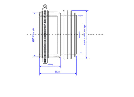 McAlpine MAC-1-BTW 90-114mm Inlet x 4"/110mm Outlet Short Straight WC Connector