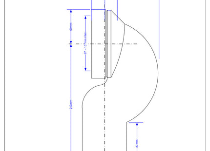 McAlpine WC-CONQ 4"/110mm 90° Space Saving Bend Adjustable Length Rigid WC Connector