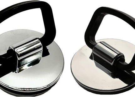 McAlpine Chrome Plated Bathroom Plastic Plugs 38mm + 44mm Diameter with Handle and Rubber Seal CP2H + CP1H