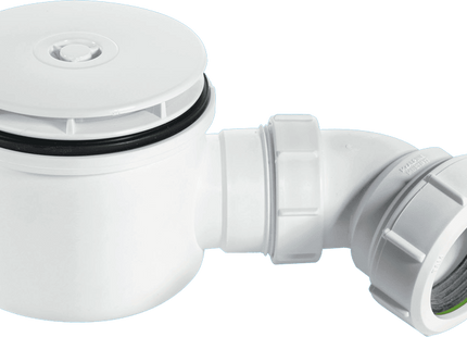 McAlpine ST90WH10-HP 90mm x 50mm Water Seal Shower Trap with 2" Universal Outlet High-Flow High-Performance Trap with removable 110mm Flange.