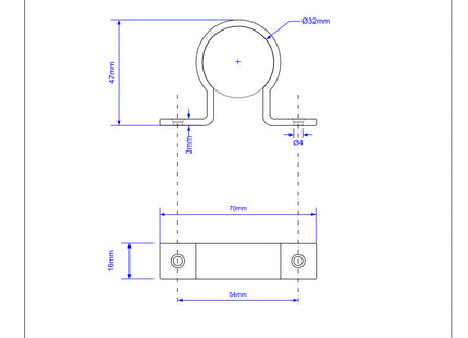 McAlpine Chrome Plated Plastic Pipe Clip 32mm    S32-CP