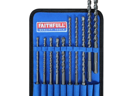 Faithfull SDS Plus Drill Bit Set, 10 Piece