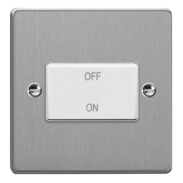 Varilight 10A Fan Isolating Switch (3 Pole) Brushed Silver
