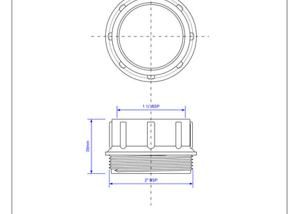 McAlpine T12E 1½" x 2" BSP Female x BSP Male Coupling