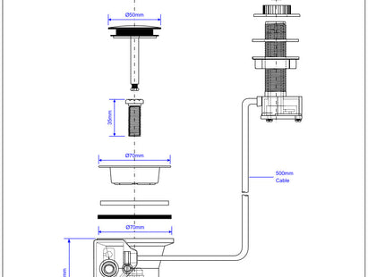 McAlpine PUS70-CP 1½" Pop-Up Sink Waste