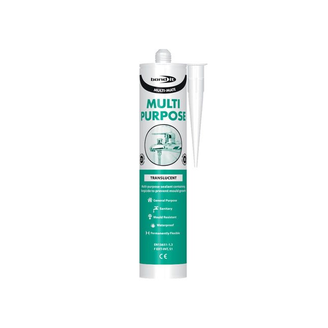 Bond-It Multi-Mate General Purpose Silicone Sealant. Translucent. Size Eu3. (Box of 25)