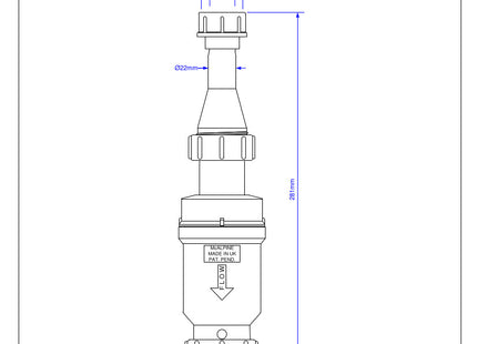 McAlpine MACVALVE-3 Self Closing Waste Valve with Tun Dish Adaptor