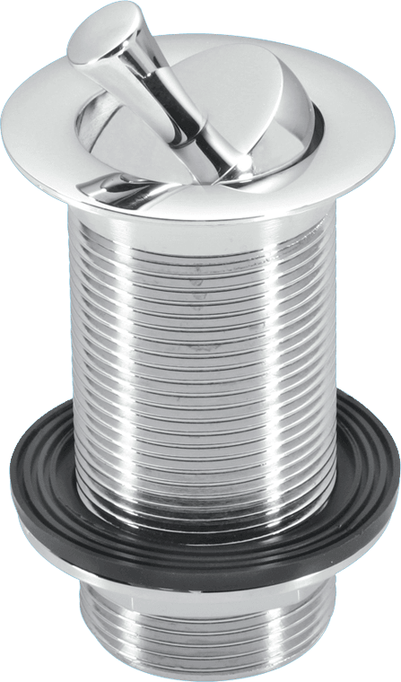 McAlpine BWU60SPH-CB 1¼" Chrome Plated Brass Basin Waste - Backnut Model: 60mm Flange x 3½" Tail with Swivel Handle Plug