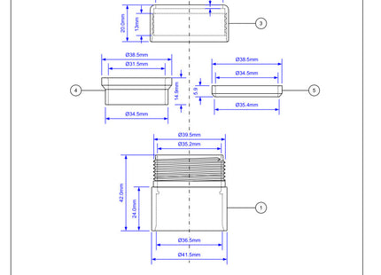 McAlpine ABS32/35G-CB Chrome Plated Brass Compression Straight Connector x ABS Solvent Weld