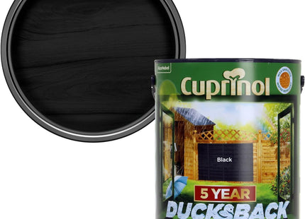 Cuprinol Ducksback 5 Year Waterproof For Sheds & Fences Black 5 Litre