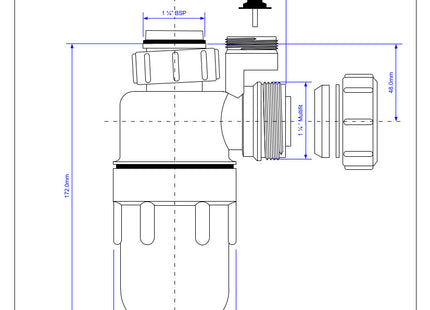 McAlpine A10V 75mm Water Seal Anti-Syphon (Silentrap) Bottle Trap with Multifit Outlet 1¼"